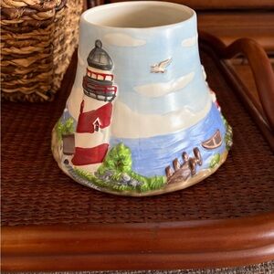 Yankee Candle Red and Blue Lighthouse Ceramic
